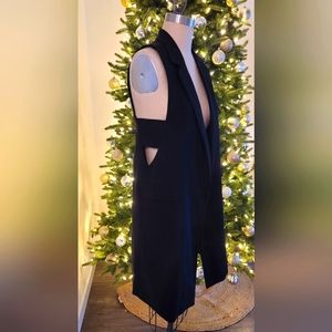 Bebe Side Cutout Black Duster Vest